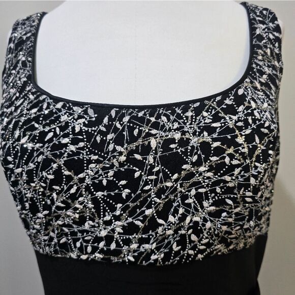 Alex Evenings Empire Waist Ruched Glitter Formal Dress NWOT size 12 Black - Picture 5 of 6